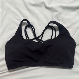 Women's SHEIN Black Strappy Sports Bra
